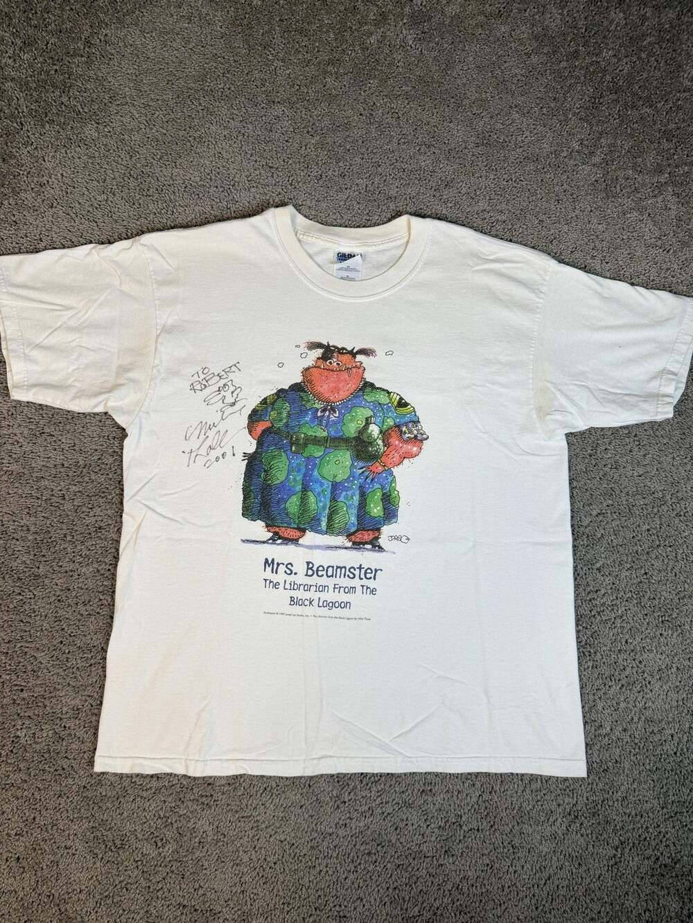 Vintage The Librarian From the Black Lagoon Shirt Mens XL Mrs Beamster Signed